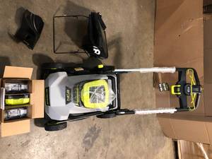 RYOBI 40V HP Brushless 21 in. Cordless Battery Walk Behind Self-Propelled Lawn Mower with (2) 6.0 Ah Batteries and Charger Customer Returns See Terms on Auciton