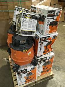 Pallet of Ridgid WetDry Shop Vacs Customer Returns See Terms on Auction