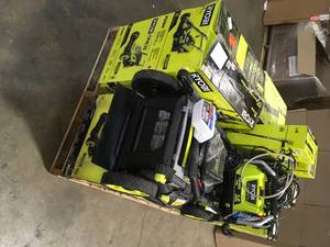 Pallet of Assorted Ryobi Lawn Care Items Various Models and Conditions Customer Returns See Terms on Auction