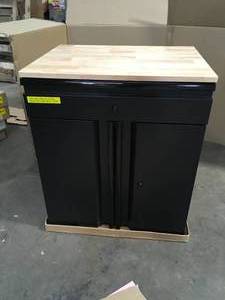 Husky Heavy Duty Welded 20-Gauge Steel 1-Drawer 2-Door Garage Base Cabinet in Black (28 in. W x 32 in. H x 21.5 in. D Customer Returns See Terms on Auction