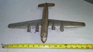 Vintage Metal Passenger Airplane Toy.
