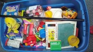 Tote Of Misc. Toys.