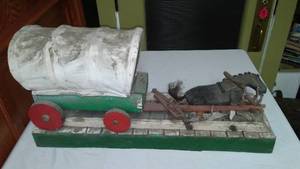 Covered Wagon & Horse.
