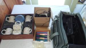 Electronics, Pencils & Coffee Mug Set.