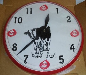 Real Milk Clock. 12.5 in. Diameter NEW