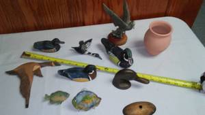 Wood and Metal Birds and Fish. Great Lot
