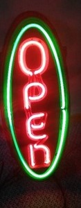 Vibrant & Bright  OPEN  Neon Sign. Excellent, Fallen Neon, Ventex, Power Supply, Real Neon.