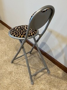 lot 29 image: Petite Vintage Accent Chair with Leopard Print Seating
