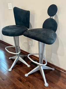 lot 10 image: Pair of Fun Contemporary Bar Stools