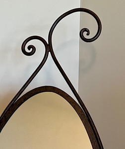 lot 18 image: Decorative Metal Black Floor Mirror