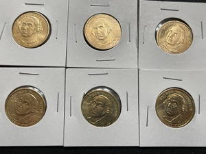6 Presidential Dollar Coins