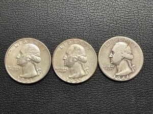 3 Silver Washington Quarters