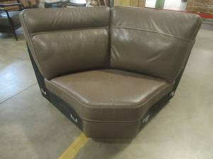 CREATED FOR MACYs MASTER SOFA FURNITURE, Leather Wedge (Wedge Only From Sectional) in Brown. Approximate Dimensions 64 x  40 x 30 Tall