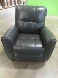 CREATED FOR MACYs VIOLINO FURNITURE, Leather Upholstered Manual Recliner in Charcoal. Approximate Dimensions 34 x  34 x 40 Tall.