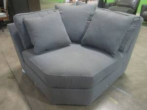 CREATED FOR MACYs JONATHAN LOUIS FURNITURE Upholstered Wedge (Wedge Only Part of Sectional) in Gunmetal. Approximate Dimensions 50 x 50 x 30 Tall.