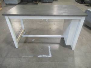 CREATED FOR MACYs FURNITURE Solid Wood Buffet Table With Side Nook (Brace on side replaced- Scratch ad Dent (See Photos)- Needs Some work. (Returned Item)  Approximate Dimensions 60 x 30 x 36 Tall.