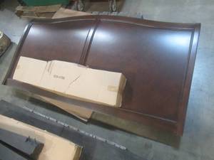 CREATED FOR MACYs FURNITURE, Solid Wood King Headboard (Headboard Only) In Walnut Finish. Slight Corner and Edge DingsScratches (see photos).  Approximate Dimensions 81 X 40.