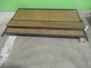 CREATED FOR MACYs FURNITURE, Solid Wood and Metal King Head and Footboard (Head and footboard only) With Wood Border Scratch and Dent (see photos). Approximate Dimensions (Headboard) 81 X 52 Tall.