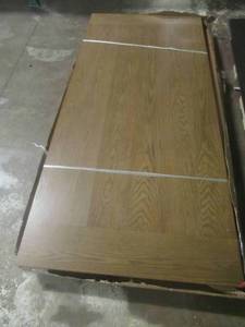 CREATED FOR MACYs JGW FURNITURE, Solid Wood Table Top In Oak Finish. Some Corner Damage (See Photos). Approximate Dimensions 88 X 40.