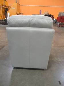CREATED FOR MACYs MAGNUS FURNITURE Sectional Sofa Single Leather Chair in Valencia Grey (Chair Only). In Like New Condition Approximate Dimensions 23 x 35 x 28 Tall.
