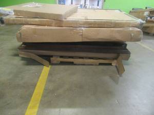 LARGE WHOLESALE PALLET OF FURNITURE (Could have Table Tops, Bed Parts, and More), These Boxes Have not been inspected and are being sold directly off the truck. Condition is unknown.