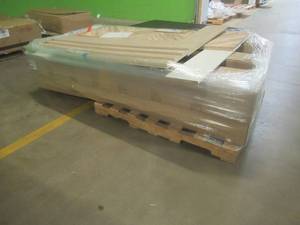 LARGE WHOLESALE PALLET OF FURNITURE (Could have Table Tops, Bed Parts, and More), These Boxes Have not been inspected and are being sold directly off the truck. Condition is unknown.