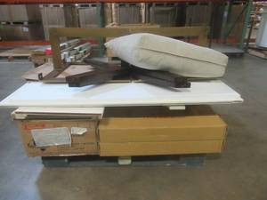 LARGE WHOLESALE PALLET OF FURNITURE (Could have Table Bases, and More), These Boxes Have not been inspected and are being sold directly off the truck. Condition is unknown.