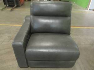 CREATED FOR MACYs FURNITURE Leather Upholstered LAF Power Recliner (From Sectional) - Sewn Stitching on inside of arm, Approximate Dimensions 39 x 38 x 36 Tall. In Like New Condition