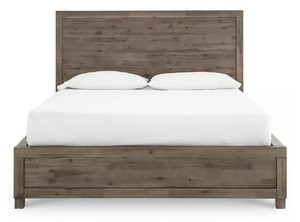 CREATED FOR MACYs FURNITURE, Solid Wood Canyon Queen Bed, (Appears to be complete).  Approximate Dimensions  66 x 87 x 48 Tall.