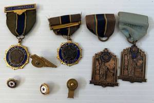 Group Of Vintage American Legion Metals Some On Ribbons
