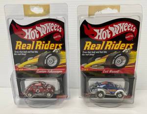 Pair Of Vintage HotWheels Real Riders In Protective Sleeve (Foam Tape On Back)