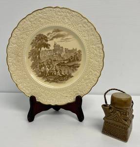 Vintage Royal Couldon Decorative Plate (Has Crazing) And Small Teapot