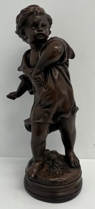 Vintage Plaster Garden Statue Of A Girl (As Seen Heavy) 25 Tall