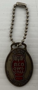 Vintage Red Owl Coal Key Chain