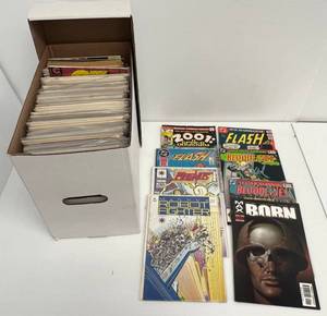 Full Short Box Case Of Misc. DC & Marvel And Independent Comic Books Some In Plastic Bags & Some Plastic Bag Carded
