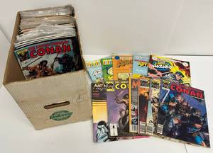 Full Short Box Of Misc. Marvel And More Comic Books Some In Plastic Bags