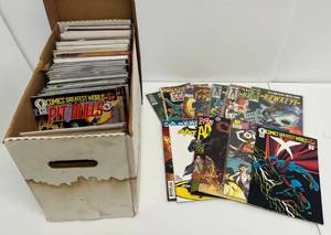Full Short Box Of Misc. DC & Marvel, Darkhorse And More Comic Books Some In Plastic Bags Some Sleeved And Carded