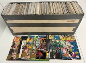Full Long Box Of Misc. DC & Marvel & Independent Comic Books Some In Plastic Bags Some Sleeved And Carded