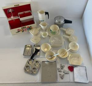 Group Of Vintage Kids Cook Ware Including Mini Cookie Cutters