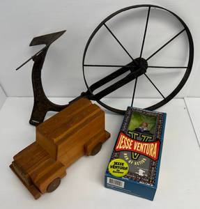 Group Of Vintage Items Including Jesse Ventura Action Figure And More