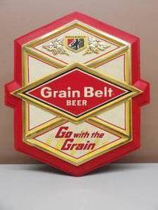 lot 7 image: VINTAGE 1978 HEILEMAN GRAIN BELT BEER Go with the Grain LIGHTED BAR SIGN - WORKS - NICE - FANTASTIC PIECE - SEE PICTURES