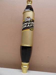 lot 19 image: 2 VINTAGE MILLER GENUINE DRAFT BEER TAP HANDLES - NICE - COOL SET - SEE PICTURES