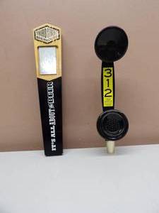 lot 38 image: THIRD STREET BREW HOUSE TAP HANDLE ITS ALL ABOUT the BEER & 312 URBAN WHEAT ALE GOOSE ISLAND CHICAGO PHONE TAP HANDLE - GREAT SET - AWESOME PIECES - SEE PICTURES