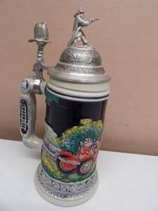 lot 39 image: RARE - ORIGINAL THEWALT Limited Edition Beer Stein Fireman wFiretruck W. Germany. #139610000 - AWESOME PIECE - SEE PICTURES