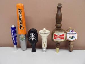 lot 43 image: COLLECTION OF 6 VARIOUS BEER TAP HANDLES - COOL SET - SEE PICTURES