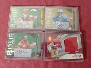 lot 14 image: (4) NFL Rookie Autograph & Relic Cards