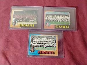 lot 29 image: (3) 1975 Topps Mini Team Cards