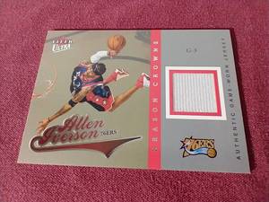 lot 31 image: Allen Iverson Jersey Relic Card - #d149