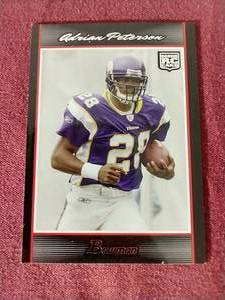 lot 66 image: 2007 Bowman Adrian Peterson Rookie Card