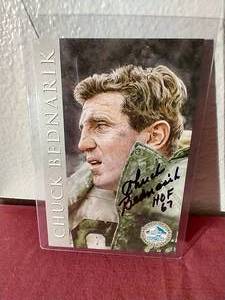 lot 110 image: Autographed Chuck Bednarik HOF Card - #d2,500